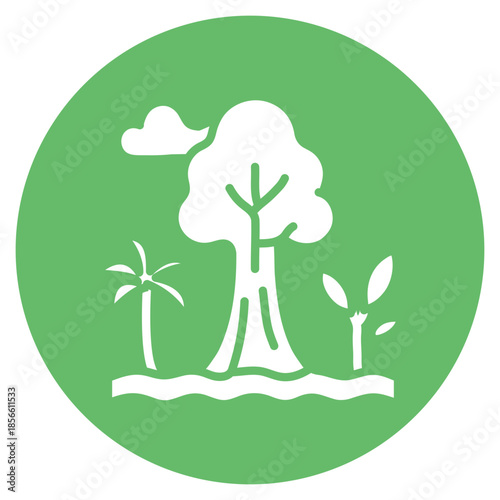 Rainforest icon vector image. Can be used for Geography.