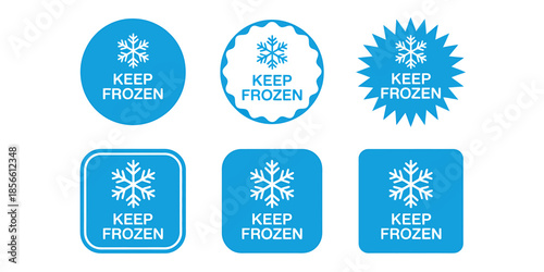 Set of Keep Frozen Labels for Food Storage Organization