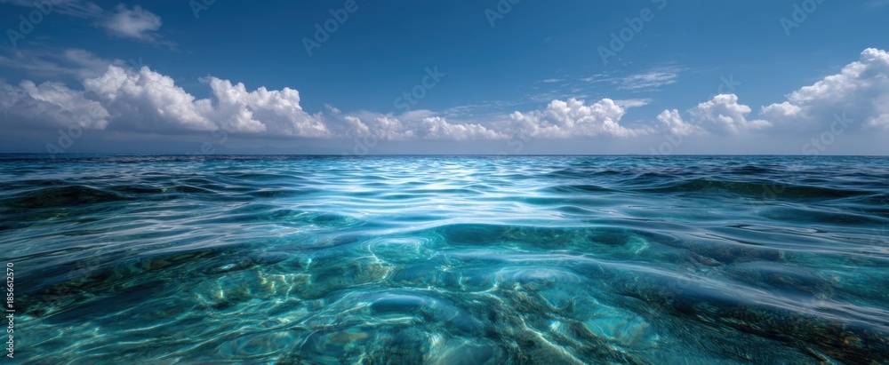 Fototapeta premium The pristine ocean water showcases the success of environmental conservation efforts.