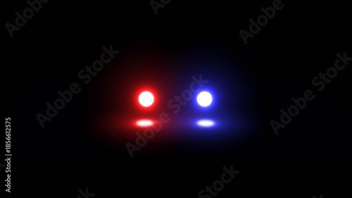 Two glowing lights red and blue on black background dark 1