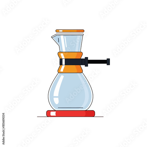 Elegant pour-over coffee maker illustration showcasing brewing method for artisanal coffee