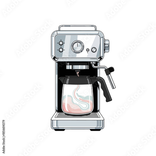 Modern espresso machine crafting an artisanal beverage in a sleek kitchen environment with