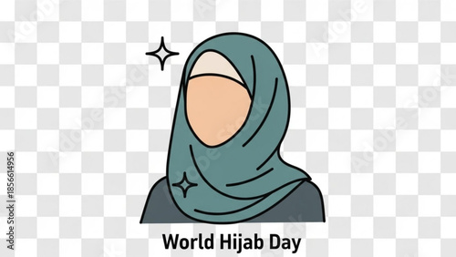World hijab day, muslim woman wearing green hijab, cultural diversity, religious freedom, female empowerment, modest fashion, islamic tradition