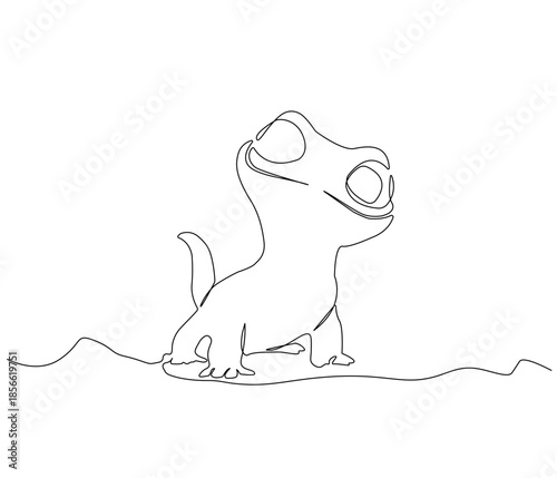 Continuous line drawing of lizard. Single line illustration of lizard. animal, camouflage animal concept. Editable outline