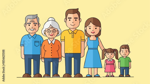 Happy Diverse Family Generations Posed Together Smiling.