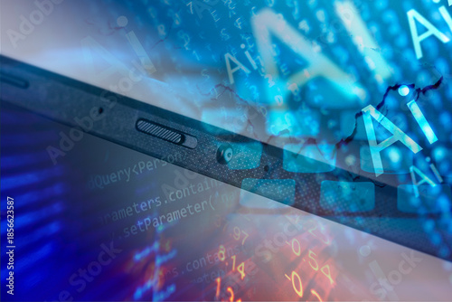 Close-up notebook camera and display.