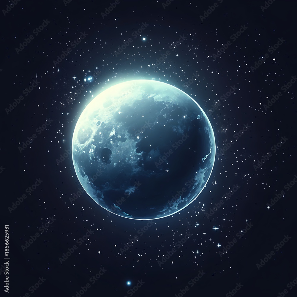 Naklejka premium Celestial moon in space