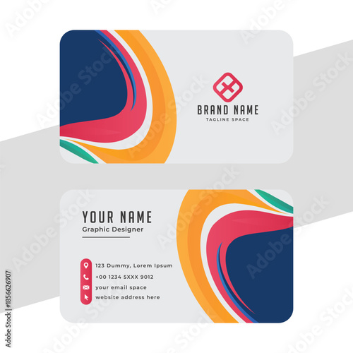 An elegant and simple business card design template. A clean and professional business card design template, visiting card