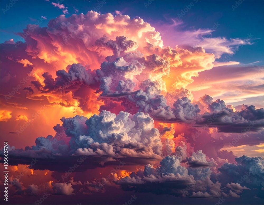 Fototapeta premium Conflict clouds colorful soft light