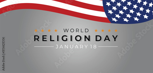 World Religion Day Celebration With American Flag Motif, Unity, And Interfaith Message