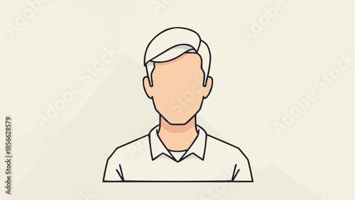 Illustration of a faceless man wearing a collared shirt.