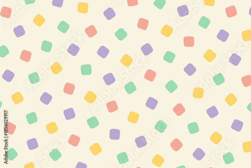 Colorful squares create a playful pattern on a light background in this digital design suitable for various projects