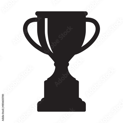 Award Trophy Silhouette Icon in Solid Black Style