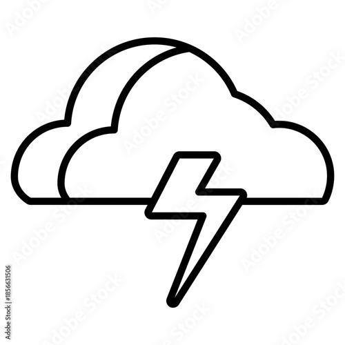 Medium thundercloud vector icon. Weather icon line style. perfect use for logo, presentation, website, and more. modern icon design outline style 