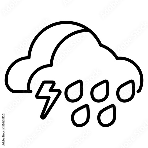 Thunderstorm cloud vector icon. Weather icon line style. perfect use for logo, presentation, website, and more. modern icon design outline style 