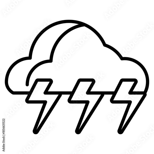 Thunderstorm cloud vector icon. Weather icon line style. perfect use for logo, presentation, website, and more. modern icon design outline style 