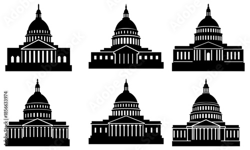 United States Capitol Building Silhouette with Transparent Background Washington DC government