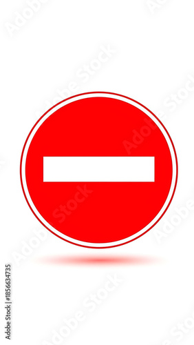 Red No Entry Sign on White Background Free Download Red No Entry Sign on White Background - GFXLoad