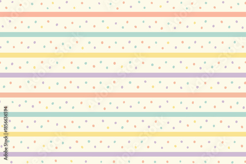 Colorful stripes and dots pattern on a light background for creative design projects and crafts