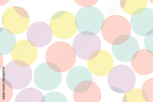 Colorful circles fill the background with soft shades and a playful design for a lively setting
