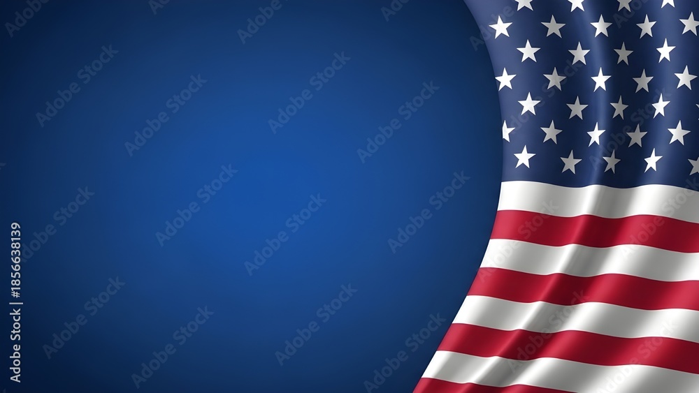 Fototapeta premium American flag waving in the wind.
