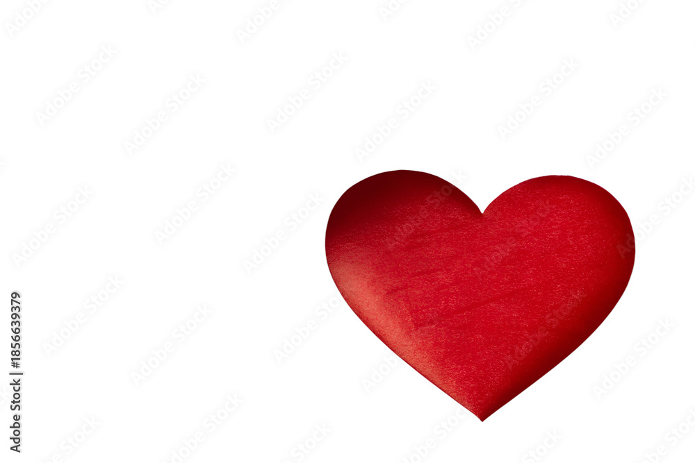 Fototapeta premium Single Red Heart: A simple yet profound depiction of a singular red heart, radiating warmth and representing love.