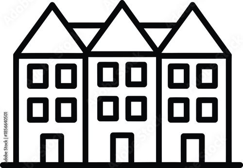Residential Houses Neighborhood Icon Illustration