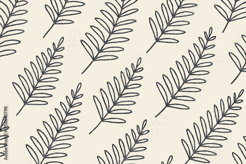 Simple pattern of leaves on a light background suitable for various design projects and crafts