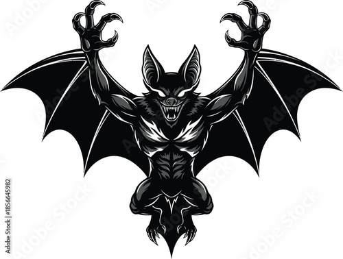 Scary Bat Monster Fantasy Vector