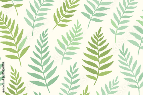 Ferns arranged in a pattern on a light background for decoration and design purposes in various spaces