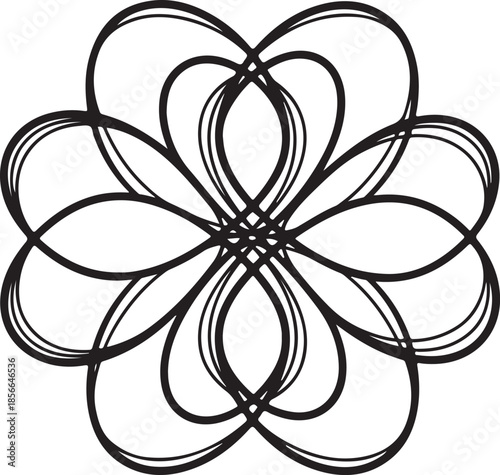 Elegant black floral design on white background