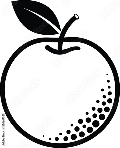 Orange Fruit Line Illustration Vector