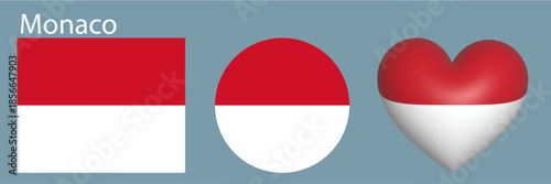 set Monaco flag icon vector illustration 