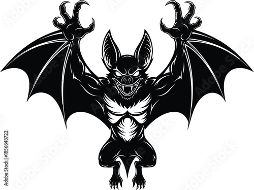 Scary Bat Monster Creature Vector