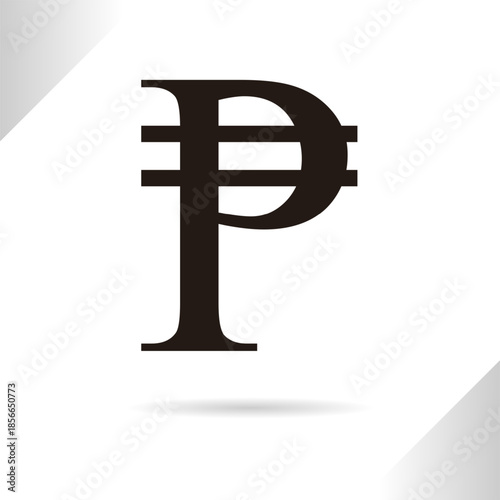 Peso symbol isolated in white background