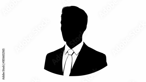 Silhouette of a man in a suit and tie.