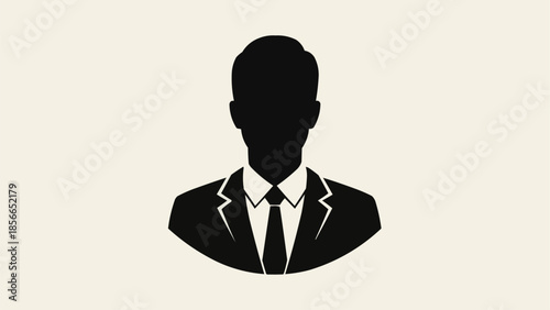 Silhouette of a man in a suit and tie.