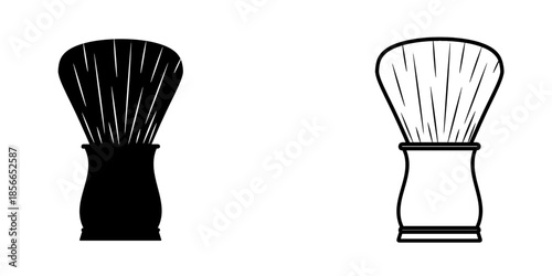 Shaving brush set icon isolated on white background.