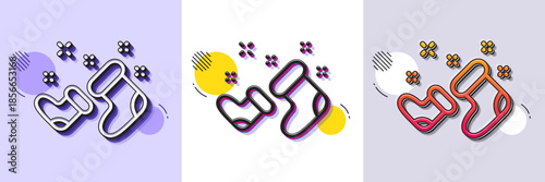 Santa boots line icon. Halftone dotted pattern. Gradient icon with grain shadow. Christmas or New year sign. Claus symbol. Line santa boots icon. Various designs. Vector