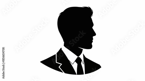 Silhouette of a professional man in a suit and tie.
