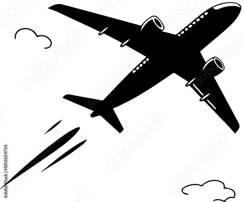 Airplane Taking Off Flying Silhouette