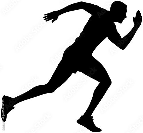 Male Sprinter Running Athlete Silhouette