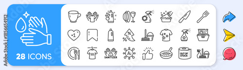 Shampoo, Hand washing and Wash hands line icons. Interest rate, AI generate, Inflation icons. Pack of Toilet paper, Household service, Clean t-shirt icon. Knife, Dish, Clean hands pictogram. Vector