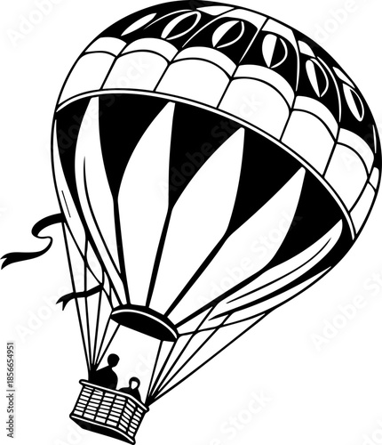  Black and White Hot Air Balloon Drawing