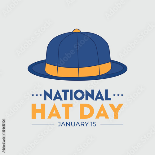 National Hat day january 15 with fedora hats vector illustration