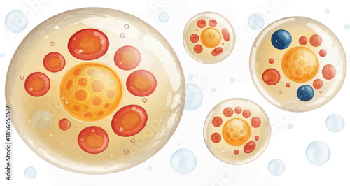 Adipocytes Fat Cells in Bright Isolated Design
