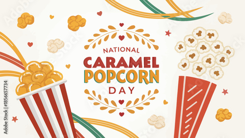 Caramel Popcorn Treat illustration vibrant colors