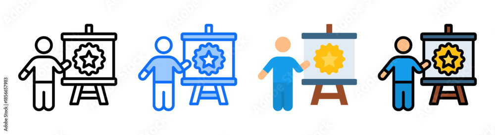 Obraz premium Professional Presentation Icon Multiple Style Collection Set 