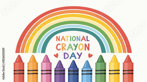 Colorful Crayons Forming Rainbow Shapes