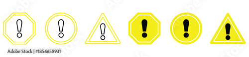 Warning Alarm and Caution Symbols Icon Set